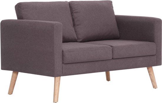 vidaXL Tweezitsbank stof taupe