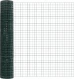 vidaXL Euro-hek met palen 10 x 1,6 m PVC-Coated Staal Groen Mesh
