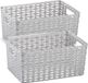 Plasticforte Opbergmand - 5x stuks - Kastmand - rotan kunststof - zilver - 6 Liter - 19 x 29 x 13 cm