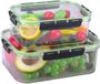 Ibenzoa® Boîtes de rangement rectangulaires transparentes set avec couvercle pour réfrigérateur et congélateur, idéal pour la préparation de repas