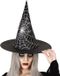 Atosa Halloween heksenhoed met spinnenweb - one size - zwart/zilver