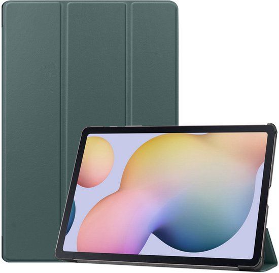 imoshion Tablet Hoes - Geschikt voor Samsung Galaxy Tab S7 FE / Galaxy Tab S7 Plus / Galaxy Tab S8 Plus - Trifold Bookcase - Donkergroen
