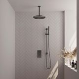 Brauer Gunmetal Edition Thermostatische Regendoucheset Inbouw - Hoofddouche 30 cm - 3 Weg - Handdouche Staaf - Doucheslang - Geintegreerde Glijstang - Gunmetal