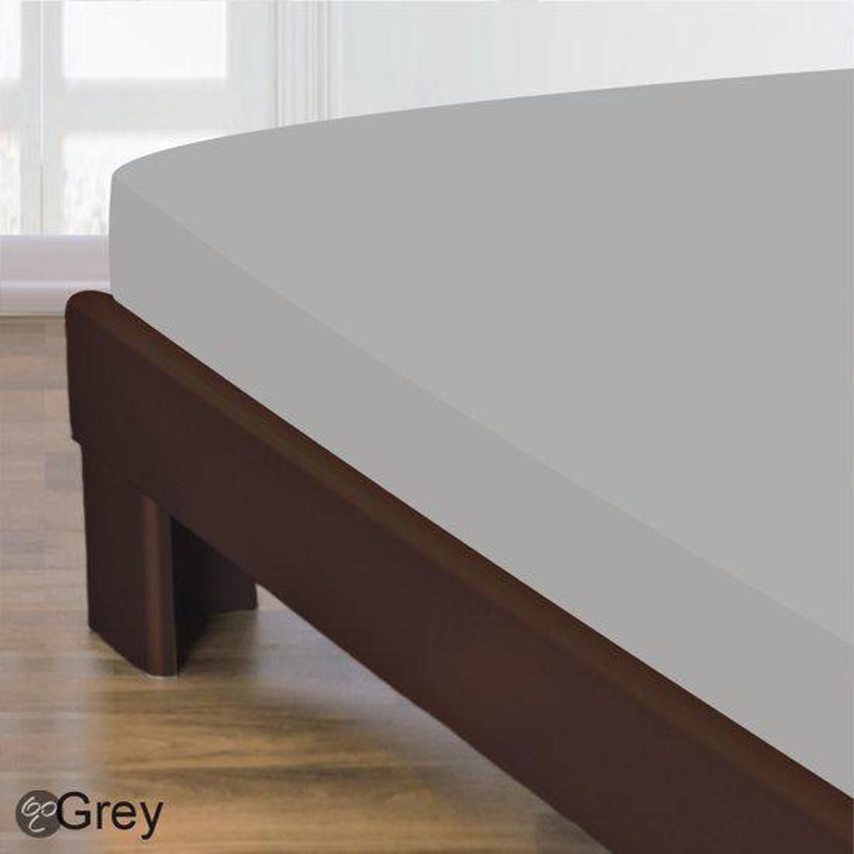 Homee HomÃ©Ã© - Hoeslaken 20A Gladde Katoen - Grijs - 90x220 + 30cm