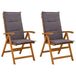vidaXL - Chaise longue - pour - Jardin - 2 - pce - Naturel - Massif - Acacia - Bois
