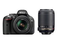 Nikon D5200 + AF-S DX NIKKOR 18-55mm + AF-S DX VR NIKKOR 55-200mm SLR camerakit 24,1 MP CMOS Zwart