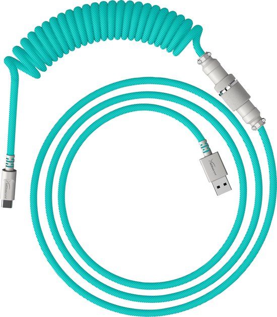 HyperX USB-C Kabel - Spiraalontwerp - Groen/Wit - 1.22 m - 2 stuks