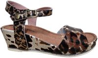 Laura Vita Beclindao 70 Marron Sandalen Koeienprint Leer Dames - Bruin - 38