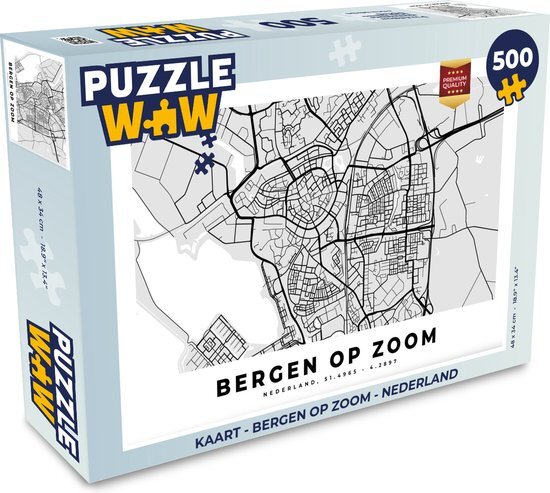 MuchoWow Puzzel Kaart - Bergen op Zoom - Nederland - Legpuzzel - Puzzel 500 stukjes