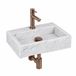 FortiFura Fonteinset – rechthoekig – 38x24x8 cm – marmer wit – koperen kraan
