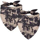 Honexa Vintage Schedel Patroon, 2 Packs Hond Bandanas Lichtgewicht Ademend Verstelbare Accessoires Hond Sjaal Kleine Medium Grote Maat Honden Katten Puppies Huisdieren