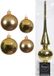 Decoris Kaemingk B.V. Compleet glazen kerstballen pakket goud glans/mat 39 stuks - 18x 4 cm en 20x 6 cm - Inclusief piek glans