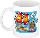 Bellatio Decorations cadeau mok - 80 weegt zwaarder dan verwacht - keramiek - 300 ml