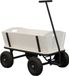 Sunny Beach Wagon Bolderkar Noir - Bois brut - Chariot de plage avec pneus gonflables - 94x61x97cm