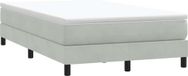 Boxspring sans matelas velours gris clair 120x210 cm