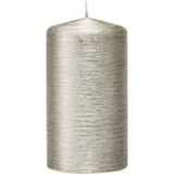 Enlightening Candles Cilinderkaars/stompkaars - zilver - 7 x 13 cm