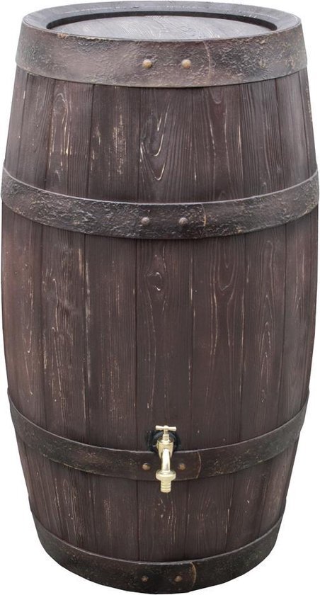 Regenton 250L Woody - Houteffect - Kunststof regenvat met houtnerven - Whiskey vat