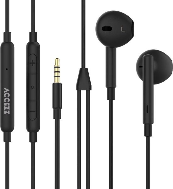 Accezz Oordopjes - Bedrade oordopjes - AUX / 3,5 mm Jack aansluiting - Zwart