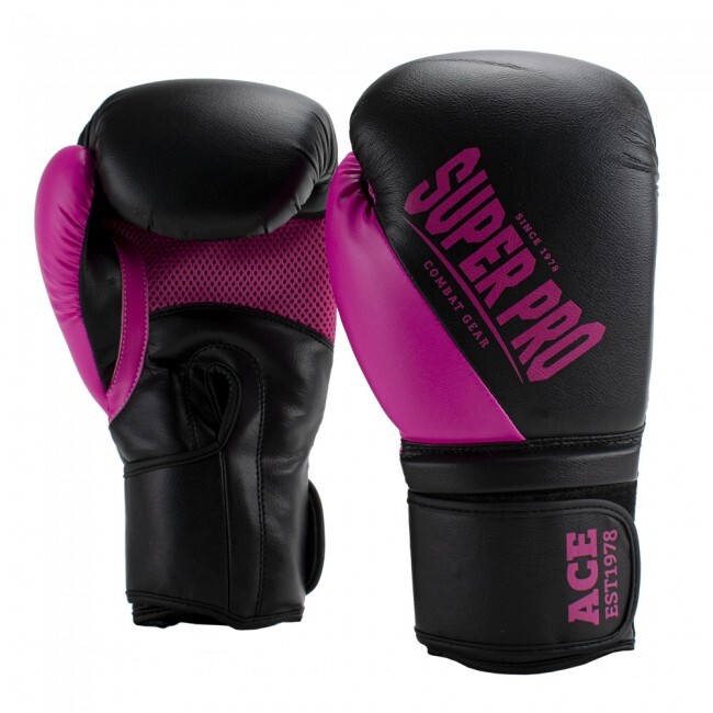 Super Pro Combat Gear Ace (Kick)Bokshandschoenen - Zwart/Roze - 12 oz