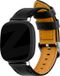 Bandz lederen band geschikt voor Fitbit Versa 3 / Sense - Zwart