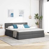 vidaXL Opbergbed met matras Donkergrijs 180 x 200 cm Kunstleer