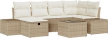 vidaXL Tuinbank Set 7-delig Beige Polyrotan