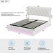 Bol Bed met opbergruimte, 140x200 cm - Gestoffeerd bedframe - Fluwelen hoofdeinde met gouden accenten - Hydraulische lift - Houten frame - Zonder matras - Beige