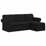 vidaXL Bank Zwart Stof 215 x 138 x 80 cm