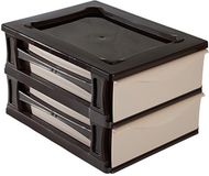 Hega Hogar Ladeblokje/bureau organizer 2x lade - bruin/beige - L26 x B35 x H20 cm - kunststof
