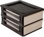 Hega Hogar Ladeblokje/bureau organizer 2x lade - bruin/beige - L26 x B35 x H20 cm - kunststof