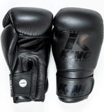King Pro Boxing Bokshandschoenen - Star 12 - Echt leer - Zwart / Zwart 12 oz