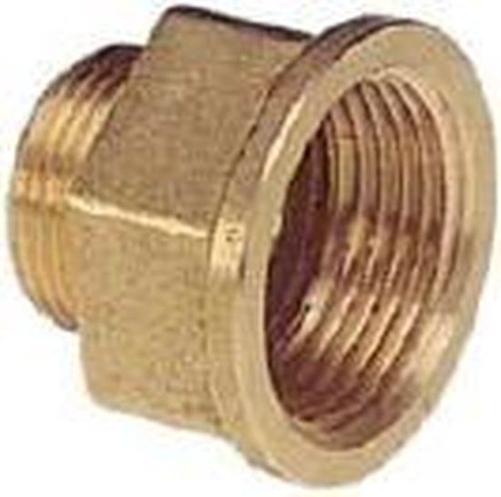 Verloop Nippel Female/Male messing (schroefdraad: 1'' - 1 1/2'') per stuk (GS30198)