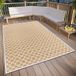 freundin Home Collection Antonia Tapijt voor binnen en buiten, plat weefsel, geometrisch patroon, weerbestendig buitentapijt voor woonkamer, hal, balkon, terras en tuin, crème oker, 120 x 170 cm