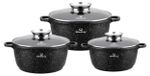 Set de 6 casseroles avec revêtement antiadhésif (Noir, Induction)