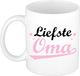 Bellatio Decorations Cadeau koffie/thee mok voor oma - roze - de liefste - 300 ml