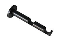 Gardinia 36333 dubbele combisteun met metalen montageplaat voor gordijnroeden, stangen, 20 mm, open,"Chicago"-collectie, mat- Zwart, Ø 2 cm