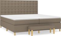 vidaXL Boxspring met matras, stof, taupe, 200x200 cm