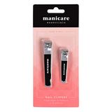 Manicare 2 nagelknippers, roestvrijstalen kleine en middelgrote knippers voor het nauwkeurig knippen van teen- en vingernagels, professioneel lemmet, voor manicures en pedicures thuis of in de salon
