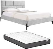 Vente-unique Bedframe stof lichtgrijs 160 x 200 cm