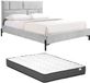 Vente-unique Bedframe stof lichtgrijs 160 x 200 cm