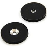 Magneet Expert® 40mm dia x 5mm dik x 6,2mm c/spoelbak Rubber Coated N42 Neodymium magneet - 5kg Pull (zuid) (Pack van 10)
