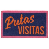Fisura - Deurmat voor de entree "P*tas visitas" van kokosvezel met antislip onderkant in pvc. Kleurrijk handbeschilderd binnentapijt origineel decoratie-idee met grappige boodschap. 70 x 40 cm