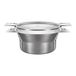 Castey steelpan van roestvrij staal met deksel, 3-laags, 20 cm, 2 l