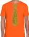 Bellatio Decorations Verkleed shirt heren - stropdas glitter goud - oranje - carnaval - foute party XL