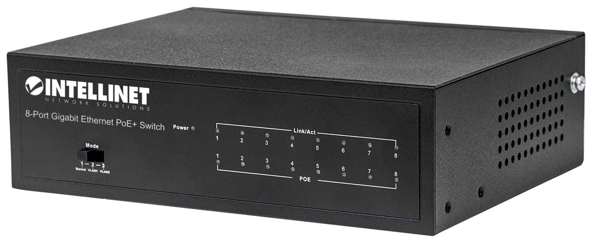 Intellinet 8-Port Gigabit Ethernet PoE+ Switch - 60W - Desktop (Euro 2-pin plug)
