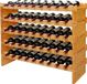 Merkloos Relaxdays Wijnrek - 45 flessen - Bamboe - 68x85x25,5 cm