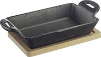Westmark Poêle en fonte Tapas + Friends – petite poêle en fonte avec couvercle, adaptée à tous types de cuisinières, y compris induction et grill, incl. sous-verre en bambou – fer, 300ml