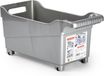 Plasticforte opberg Trolley Container - zilver - op wieltjes - L38 x B18 x H18 cm - kunststof - opslag box/bak - 12 liter