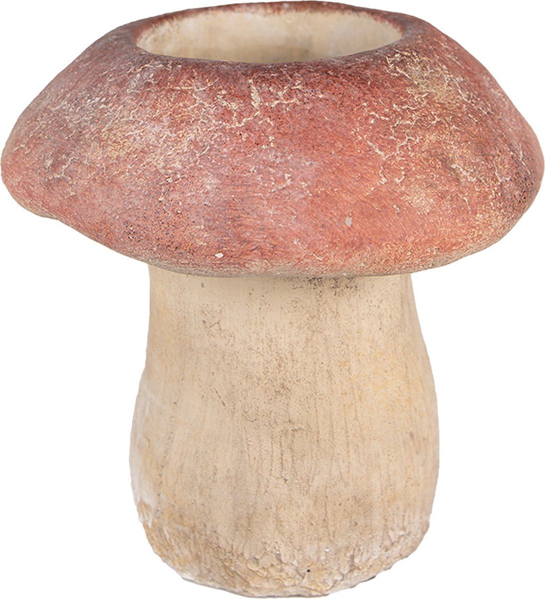 Clayre & Eef Bloempot Paddenstoel Ø 21x23 cm Bruin Rood Steen