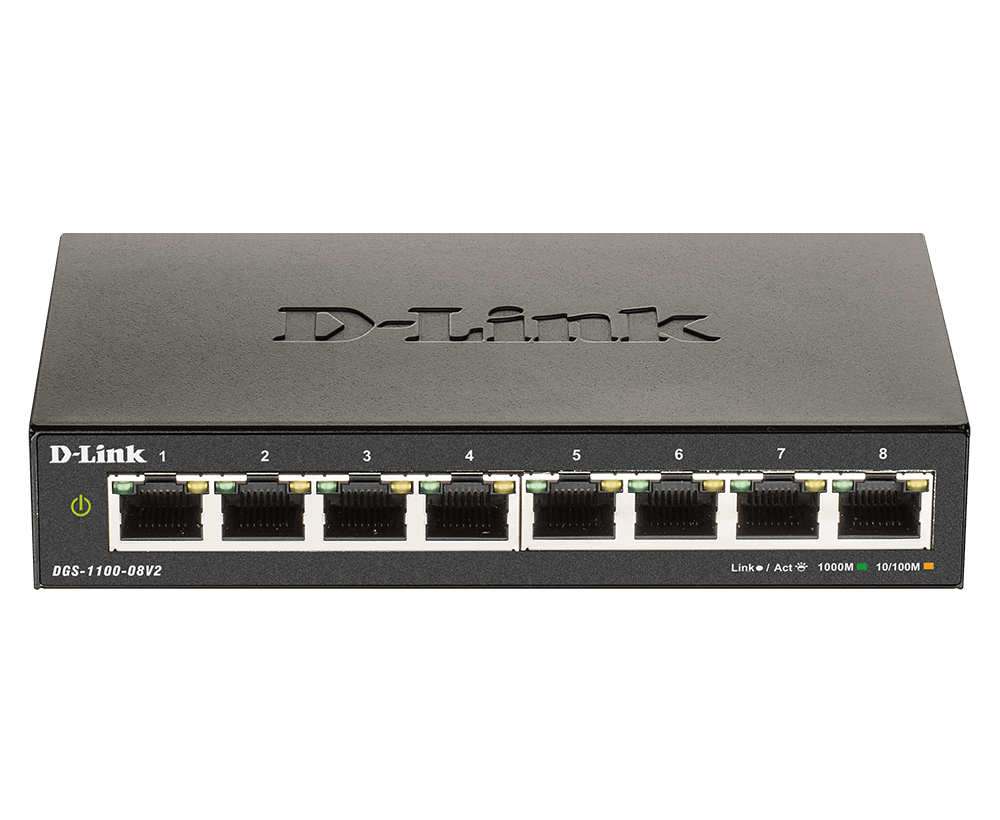 D-Link DGS-1100-08V2 - Netwerk switch - Zwart
